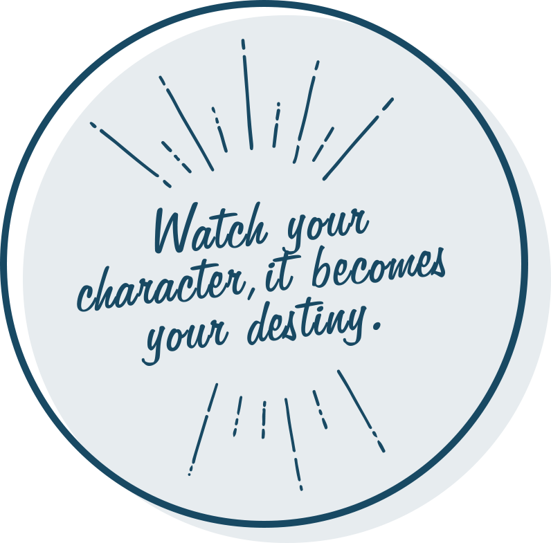 Watch your character, it becomes your destiny